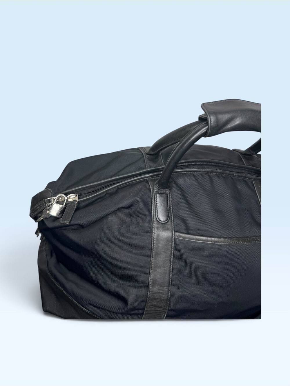 Vintage 1999 COACH Black Nylon & Leather Trim 2-Way Boston Duffle Bag 5497 - Picture 11 of 16